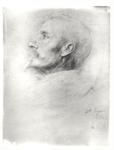 Portræt af Walter Crane (1845-1915) af Alphonse Legros