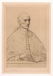 Portræt af kardinal Henry Eduard Manning, ærkebiskop af Westminster af Alphonse Legros