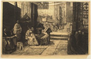 Procession i en spansk kirke af Alphonse Legros