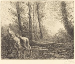 Retur fra pløjningen (Le retour de labourage) af Alphonse Legros