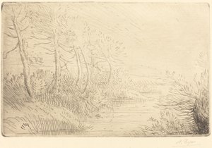 Riverbank Bord de la riviere. af Alphonse Legros