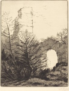 Ruiner af et kloster Les ruines du monastere. af Alphonse Legros