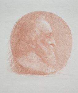 Selvportræt, medaljon nr. 2 (11. plade) af Alphonse Legros