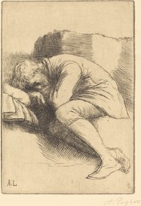 Sleeper En sovende. af Alphonse Legros