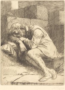 Sovende tigger af Alphonse Legros