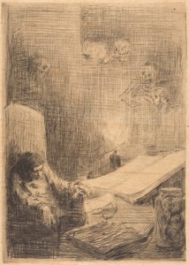 Sovende lærd af Alphonse Legros