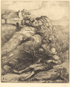Sovende hyrde (Le repos du berger) af Alphonse Legros