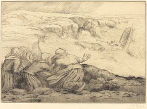 Lille båd i fare (Barque en peril) af Alphonse Legros