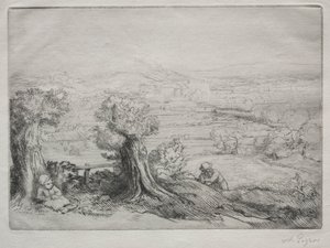 Minde om en dal i Bourgogne. af Alphonse Legros