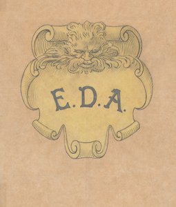Undersøgelse for en bronzenavneplade til Edward D. Adams, ca. 1892.