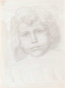 Undersøgelse af Amorhoved af en pige, 1904. af Alphonse Legros