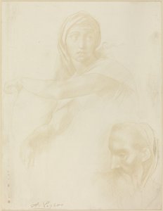 Studie af Delphic Sibyl, Head of a Man. af Alphonse Legros