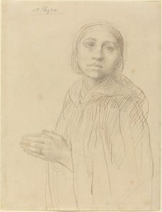 Studie af Kvinde, der beder af Alphonse Legros