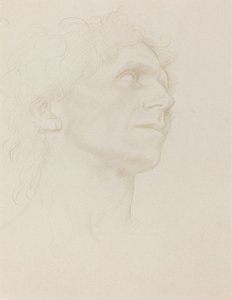 Studie af kvindens hoved, drejet til højre af Alphonse Legros