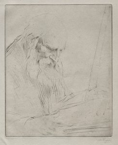 Studie af en mand, der læser af Alphonse Legros