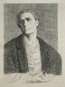 Studie af et mans hoved. af Alphonse Legros