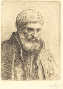 Studie af en gammel mand Etude de vieillard. af Alphonse Legros