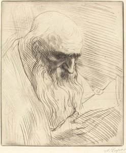 Studie af hovedet på en mand, der læser (Etude de tete d