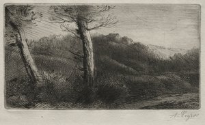 Solnedgang. af Alphonse Legros