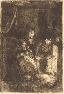The Hearth (Le foyer) af Alphonse Legros