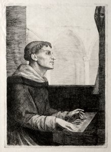 Munken ved Orgelet. af Alphonse Legros