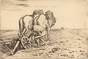 Ploven (La charrue) af Alphonse Legros