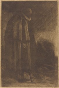 Rejsende tager ly Den rejsende søger ly. af Alphonse Legros