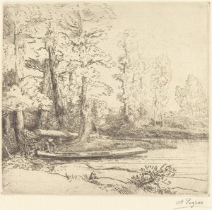 Træer ved vandkanten af Alphonse Legros