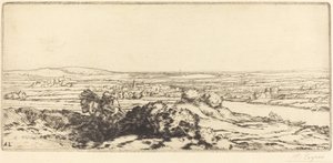 Valley of Dunes Klitdalen. af Alphonse Legros