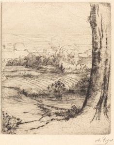 Udsigt over Reeds Coin de roseau. af Alphonse Legros