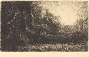 Udsigt over et Chateau de Poillet. af Alphonse Legros