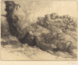 Udsigt over et Chateau des Revenants. af Alphonse Legros