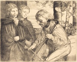 Viol Player Violspilleren. af Alphonse Legros
