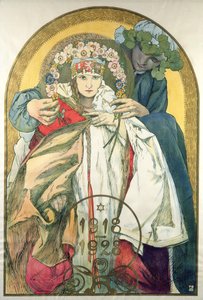 10-årsdagen for Republikken Tjekkoslovakiets uafhængighed af Alphonse Marie Mucha