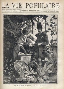 En elegant mand køber blomster i en blomsterhandler. Illustration af Alfons Maria Mucha (Alphonse Marie Mucha af Alphonse Mucha