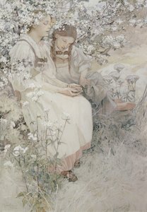 Salige er de rene af hjertet, for de skal se Gud. af Alphonse Marie Mucha