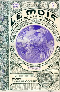 Forsiden af bladet (månedsmagasinet) Le Month litteraire et maleriske af Alphonse Mucha (1860-1939): februar måned 1899 - Maison de la Bonne Presse - af Alphonse Mucha