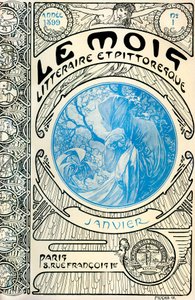 Forsiden af bladet (månedligt blad) Den litterære og maleriske måned af Alphonse Mucha (1860-1939): Januar 1899 - Maison de la Bonne Presse - af Alphonse Mucha