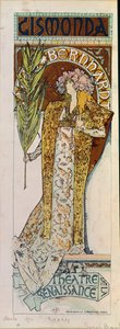 Gismonda med skuespillerinden Sarah Bernhardt ... af Alphonse Marie Mucha
