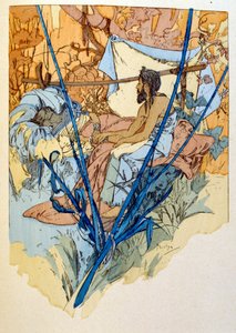 Illustration af Alphonse Mucha fra "Rama" et digt i tre akter af Paul Verola. ca. 1898. Mucha (1860 1939). var en tjekkisk art nouveau-maler af Alphonse Mucha