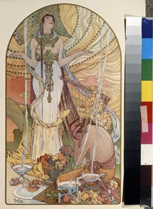 Illustration fra Salambo (Salammbo) af Gustave Flaubert (1821-1880). Kunstværk af Alfons Maria Mucha (Alphonse Marie Mucha