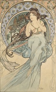 Musikken, 1898 af Alphonse Mucha