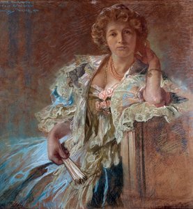 Portræt af Berthe Lalande. Maleri af Alphonse Mucha (1860-1939) af Alphonse Mucha