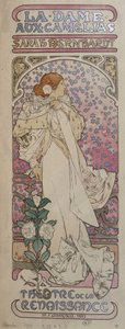 Plakat for “La dame au camélias”” på renæssanceteatret med Henriette Rosine Bernard dit Sarah Bernhardt (1844-1923) - af Mucha af Alphonse Mucha