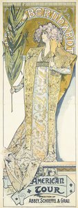 Sarah Bernhardt, American Tour, 1895 af Alphonse Mucha