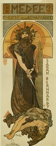 Sarah Bernhardt som Medee på Renæssanceteatret. 1898 (litografi)