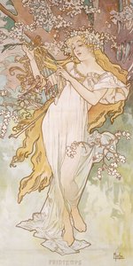 Forår; Printemps, c.1896 af Alphonse Mucha