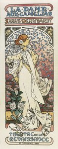 Kameliafruen (La dame aux camelias). 1896 (litografi) af Alphonse Mucha