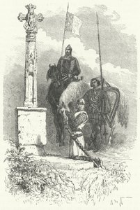 Ferdinand I af Leon beder foran et kors af Alphonse Marie de (after) Neuville
