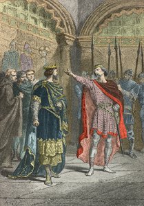 Adalbert comte de la marche trodser Hugues Capet, der gjorde dig til konge (Kobberstik)
